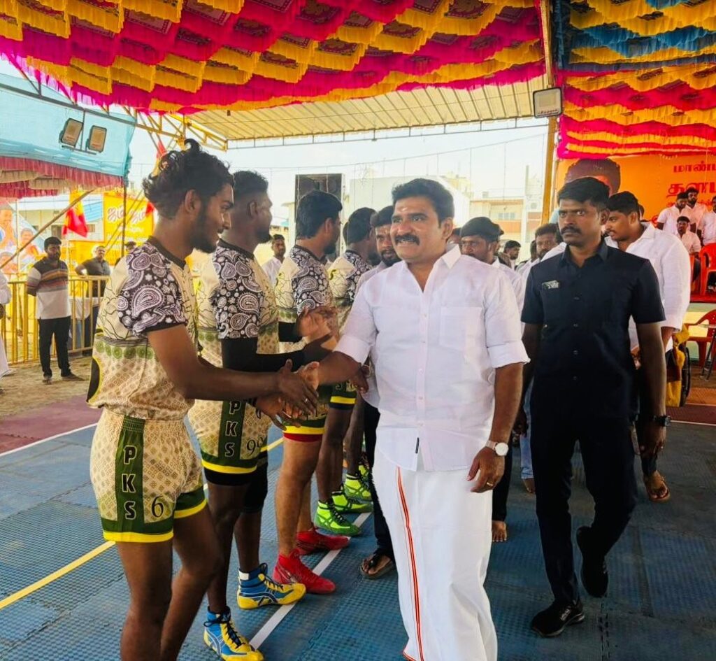 CTR Nirmal Kumar inaugurates a Kabaddi competition in Avaniyapuram, Madurai
