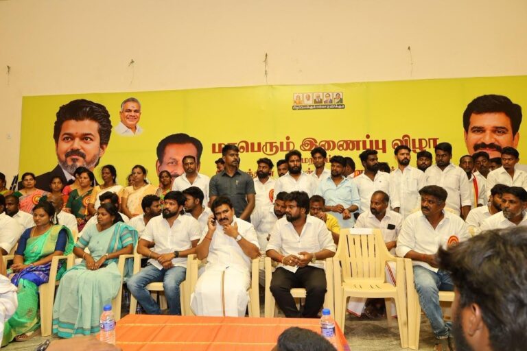 வாடிப்பட்டியில் நடைபெற்ற தமிழக வெற்றிக் கழகத்தின் மாபெரும் உறுப்பினர் இணைப்பு விழாவில் கலந்து கொண்ட CTR நிர்மல் குமார்